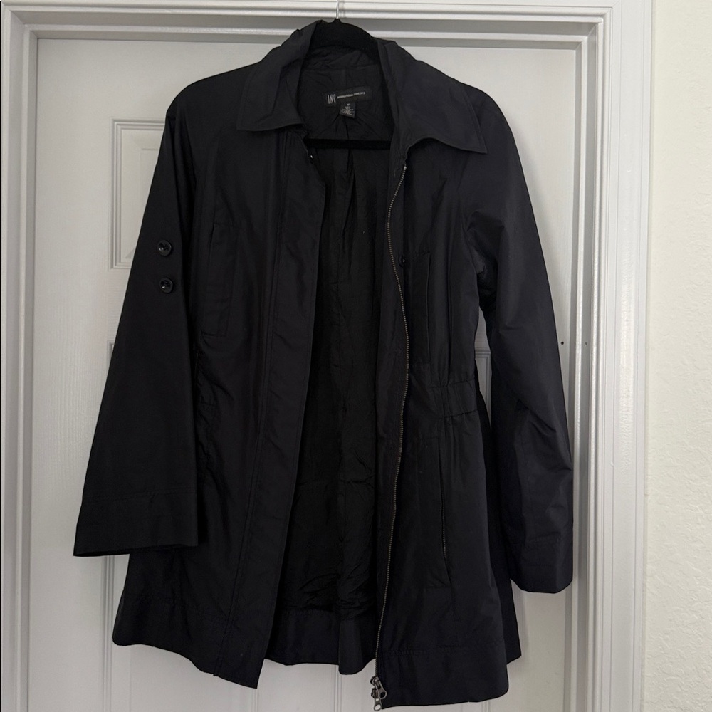 INC International Concepts Black rain Jacket